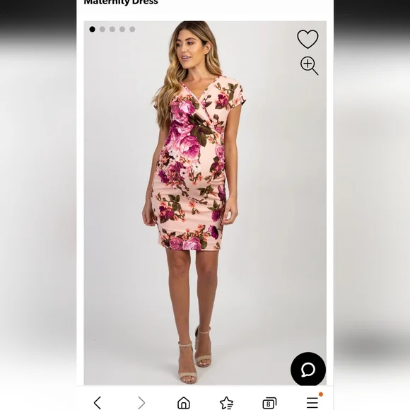 Pinkblush | Dresses | Pink Blush Pink Rose Floral Fitted Wrap Maternity  Dress | Poshmark